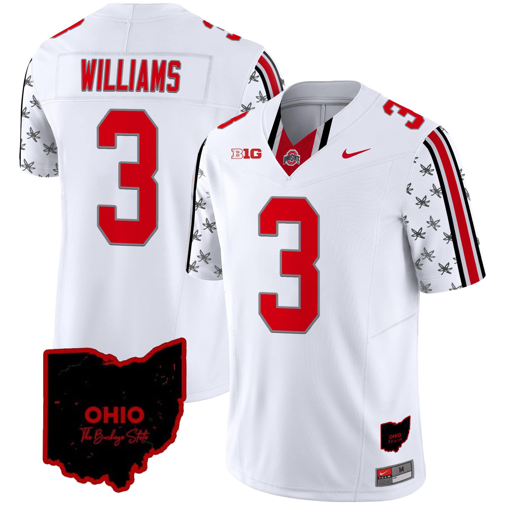 Men Ohio State Buckeyes #3 Williams White 2024 Nike Home Patch Vapor Limited NCAA Jersey->indianapolis colts->NFL Jersey